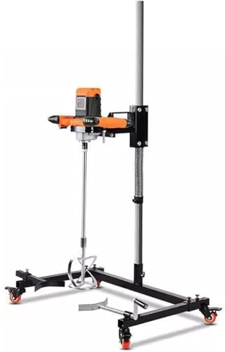 Mezclador de pintura, mezclador de tanque eléctrico de 2600 W con soporte auxiliar y mezclador volador, ajuste de velocidad de 1 a 6 velocidades, adecuado for cemento/masilla/pintura/tinta/alimentació