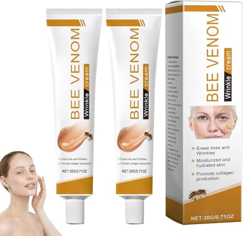 Bienengift Anti-Falten-Creme, Premium Feuchtigkeitscremefur Gesicht & Hals, Natirliche Bienengift-Formel gegen Falten &feine Linien, Intensive Pflege fur alle Hauttypen (2 Stück)
