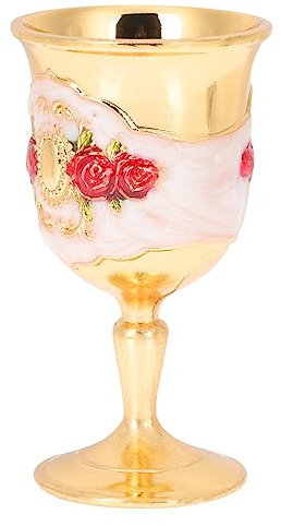 XINCXIN Vintage Kommunionbecher, Vintage-Kelchbecher, Weinkelch, Rotweingläser, Kelchgläser, Metall-Likörbecher, Likörkelch, Weinbecher, geprägter Kelch mit Schnaps
