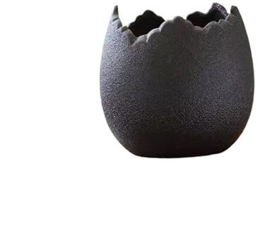 GEK208130 Jardineras Creative Gap orquídea suculenta Colgante Maceta de orquídeas cerámica áspera Transpirable Macetas para Flores(Negro,Grande)