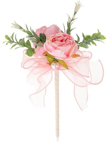 COHEALI Penna a sfera imitazione rosa decorazione ciondoli con perline a foglia carta antirughe la rosa penne a sfera a forma di rosa penna per scrivere rosa da ufficio stoffa