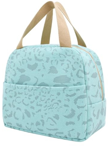 Nanxson Pequeña bolsa de almuerzo lindo, almuerzo bolsas de bolsas reutilizables aislados Fiambrera para el trabajo Escuela Viajes Picnic al aire libre (6L,Azúl)