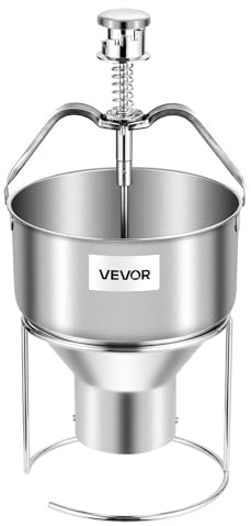 VEVOR Distributeur de beignets manuel, en acier inoxydable 304, distributeur de pâte commerciale grande capacité, réglable sur 6 épaisseurs avec support, pour restaurant, café, boulangerie, cuisine