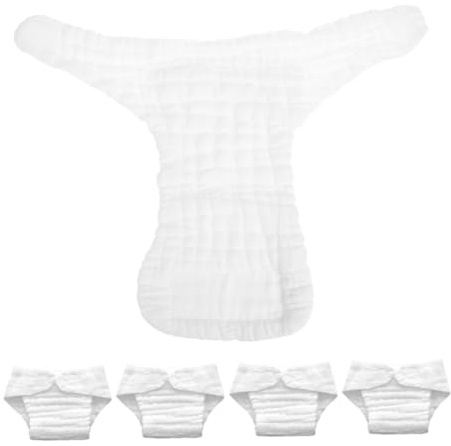 VALICLUD Inserti per Pannolini in Cotone Riutilizzabili 5 Pezzi Bianco Taglia l Assorbenti e Traspiranti per Uso Quotidiano e Casa
