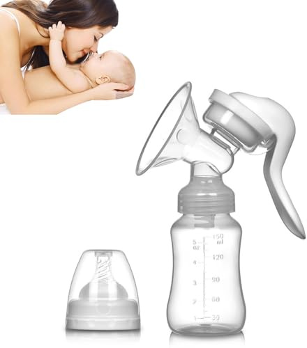 Tiralatte Manuale,Set Regalo con Tiralatte Manuale,Pompa per Latte a Mano,per Pompare Senza Sforzo，150ml Tira Latte, Leggera e Silenziosa, per Viaggiare