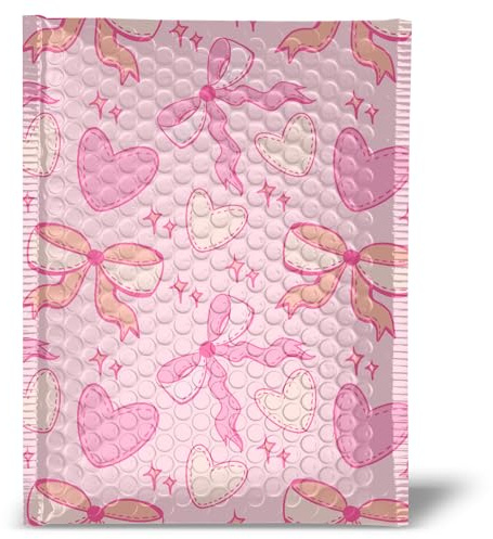 6x9 Designer Bubble Poly Mailer 50 Pack Heavy Duty Waterproof Self Seal Shipping Bags for Small Business Large Mailing Envelopes Bulk Tear Resistant Padded Pink Coquette Bubble Mailer