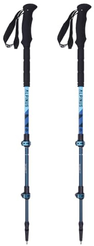 Alpinus - Wanderstöcke Faltbar Matterhorn, Walking Stöcke mit Klemmverstellung, Gehstock Maximale Länge: 65–135 cm, Trekkingstöcke mit Zubehör Inklusive, Wanderstock
