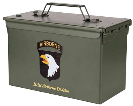 Van Os US Munitionskiste mit Militär-Emblem Cal. 50/101st Airborne Division