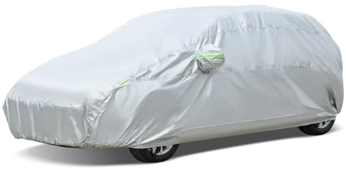 Copertura completa per auto, adatta per modelli Abarth, Fiat Panda, Fiat 500 500e 2007-2024, impermeabile, protezione da sole, pioggia, polvere, sottile e leggero, in taffetà di poliestere