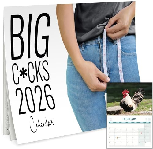 Calendario 2026, con immagini di polli grandi, divertente calendario da parete, regalo di compleanno per donne e compleanno, formato A3, visualizzazione mensile