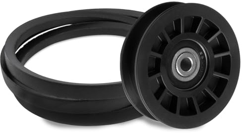 539110311 Drive Idler Pulley and 539110411 Drive Belt Kit Compatible with Husqvarna Z254F Z200 CZ3815 CZ4217 CZ42175 RZ4623 RZ5424 Lawn Tractor Mower Replaces 607163 14259 12400