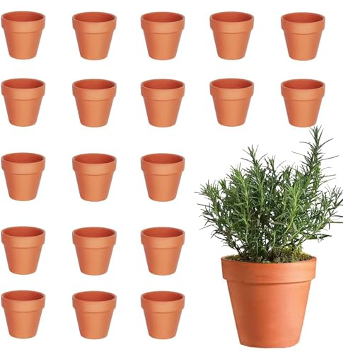 xolear 20 Pièces Terre Cuite Mini 3 x 3 CM, Tpots en Terre Cuite avec Trous de Drainage, Small Terracotta Pot DIY, pour Fabriquer des Plantes, des Plantes Succulentes et des D'intérieur