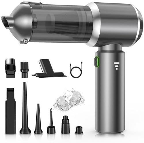 NVKHG Aspirateur à Main, 26000Pa Aspirateur à Main sans Fil, Aspirateur de Voiture à 3 Vitesses avec Moteur sans Brosse, Mini Aspirateur de Voiture pour Voiture Animaux Maison Car