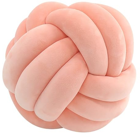 RTSFKFS Weicher Knotenball Kissen 20 27 35 cm, Knotenkissen Wohndekoration Plüschkissen, Handgefertigtes Rundes Plüschknotenkissen for Stuhl Sofa Bett(C12,S)