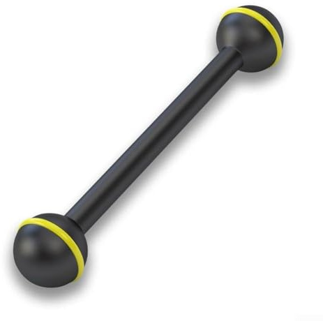 Yuanpgky Poteau lumineux sous-marin pour la plongée, support de lampe de poche en alliage d'aluminium avec double tête sphérique, diamètre de la boule de 25 mm, compatible avec appareil photo et