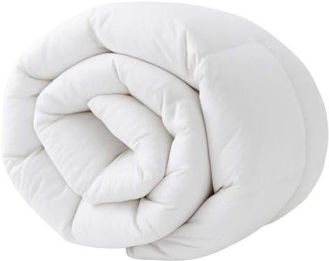 CHARKHAH Single Duck Feather Duvet White – 13.5 Tog Feather & Down Quilt | Warm Winter Single Duvet with 650 GSM Soft Microfibre Cover Bedding for UK Homes