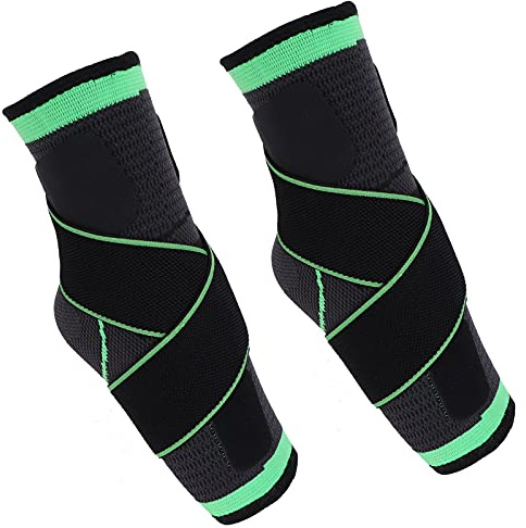 ZJchao Support de Cheville, Attelle de Compression pour Soulager la Douleur et Soutenir Les Articulations, avec Matériau en Nylon Respirant et étanchéité Réglable, pour la Course à (M)