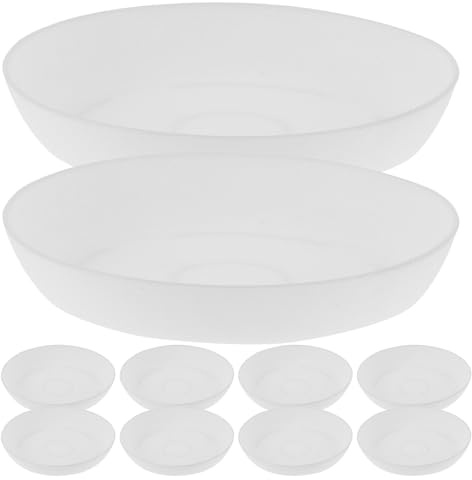 Toyvian Lot de 24 Soucoupes Rondes en Plastique Épais 11 CM – Plateaux Récupérateurs d'eau pour Pots de Fleurs – Supports Universels pour Plantes D’Intérieur et Extérieur – Plateau pour