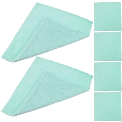 DEARMAMY 6pcs Coral Fleece Face Cloths for Washing Face, Small 30x30cm Soft Makeup Remover Towels, Portable Facial Washcloths and Sensitive Skin