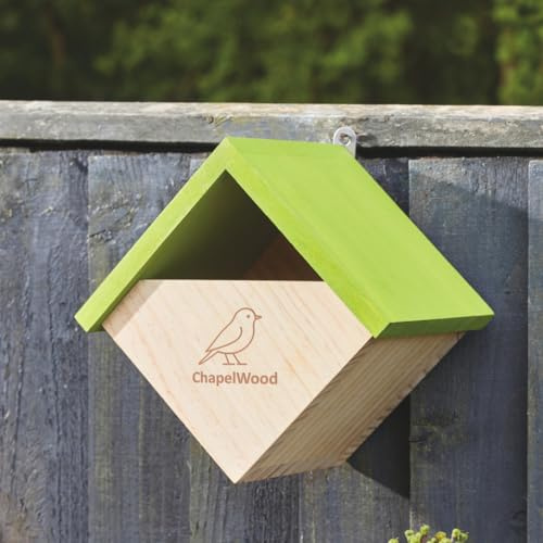 Garden Mile Large Diamond Bird Box - 23cm Easy Clean FSC Wooden Bird Houses - Durable Birdhouse Nesting Boxes For Robin, Blue Tit, Small Birds Shelter, Garden Accessories & Gifts For Gardening