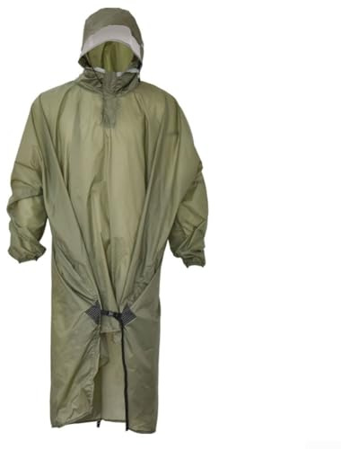 Zoegneer Chaqueta impermeable multifuncional para senderismo, 3 en 1, impermeable, con revestimiento de silicona, nailon, Ripstop, ligera, portátil, para montañismo, pesca, camping, exploración de la
