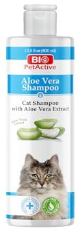 Bio PetActive Cat Shampoo with Natural Aloe Vera Extract | Kitten Itch Relief, Sensitive Skin & Coat Care, Deshedding & Moisturizing | Veterinary Formulated, Paraben Free, pH Balanced | 13.53 Fl Oz