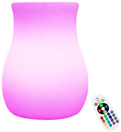 KINGCOO LED Leuchtkugel Stimmungslicht, Wasserdicht Schwimmdock Nachladbare Nachttischlampe,Lichtwürfel Tabelle Mood Licht Anzüge Innendekoration (10x15cm Vase)