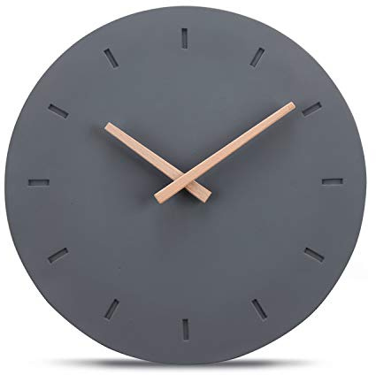 Cander Berlin MNU 6130 G Designer Wanduhr aus Beton mit lautlosem Uhrwerk - 30,5 cm Ø - kein nerviges Ticken