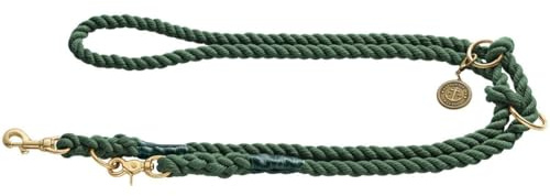 HUNTER LIST Verstellbare Führleine, Seil, Messing-Karabiner, maritim, 0, 8 x 200 cm, oliv