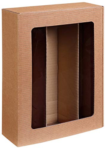10 Stück Passepartout Natur, 3er Weinkarton, Weinverpackung, Flaschenkarton für DREI Flaschen Wein/Sekt