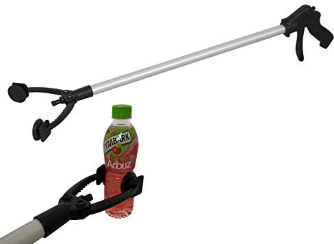 1 Greifzange | Müllgreifer | Armverlängerung | Greifhilfe für Senioren | Aluminium | Kunststoff | 88cm | schwarz/silber