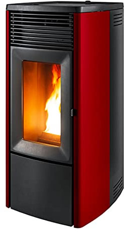 Pelletofen MCZ EGO HYDROMATIC 12 M2+ (12 kW) Stahlverkleidung Bordeaux