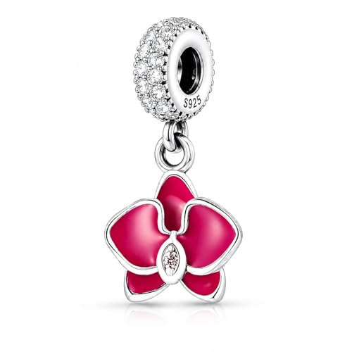 MariaFonte Charm Compatibile Tutte Marche Viola del Pensiero Blu Rosa Viola Ciondoli Originale Charming Argento 925 Amicizia Mamma Bead Portafortuna Cuore Famiglia Perline Natale Donna Set