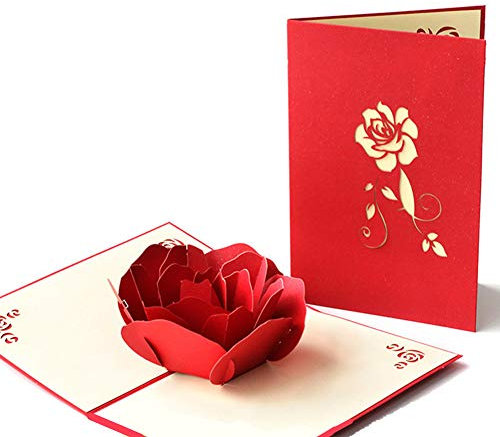 PLUS PO geburtstagskarte 3D grußkarten Danke Karten Hochzeit Mutter Geburtstagskarte Jubiläumsgeschenke für Mama und Papa Geburtstagskarte für Mama rose2