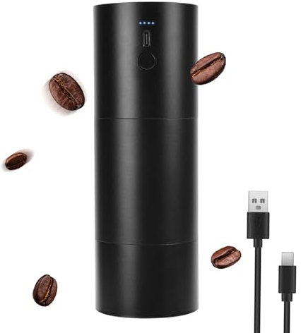 Anakao Molinillo de café eléctrico F2, rebaba cónica de acero inoxidable, ajuste interno ajustable para goteo, prensa francesa, preparación fría; molinillo de café recargable con cuerpo de aluminio