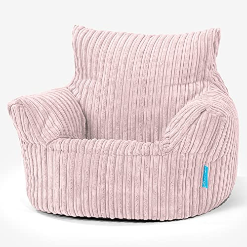 Lounge Pug Klein Kindersessel Sitzsack für 1-3 Jahren, Rosa Cordstoff, Mini-Sessel Kinderstuhl Kuschelsessel, Kindermöbel für Kinderzimmer