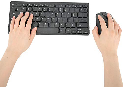 ohcoolstule Set tastiera e mouse wireless sottile, tastiera wireless 78 tasti Tastiera USB 2.4G layout cordless e tastiera combinata mouse silenzioso per PC/Laptop