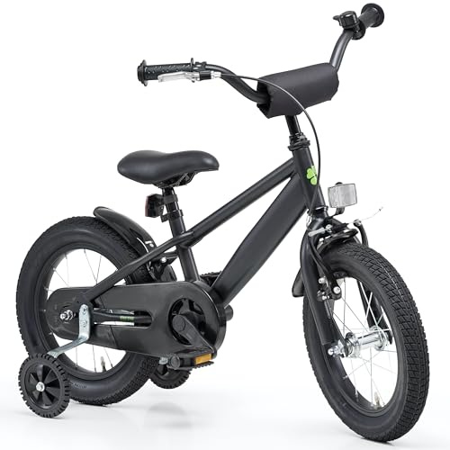 Bachtenkirch Qualitäts Kinderfahrrad 14 Zoll Matt Schwarz Junge Kinderrad Fahrrad ab 3 Jahre