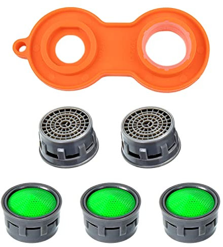 Mixing nozzle key as service key and five aerators for taps with aerator, aerator key and aerator in set, fitting, size 20.9 mm for different threads