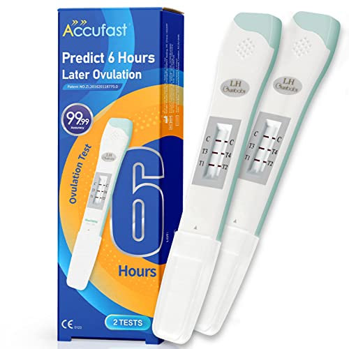 Accufast Ovulationstest Kit 2 Tests, Genau Vorhersagen 6 Stunden Später Ovulation, LH Fruchtbarkeit Fertilität Test, Fruchtbarkeitstest für Frauen/Eisprung - Deutsch Handbuch
