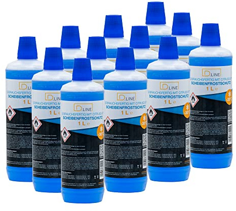 D.LINE Scheibenfrostschutz Gebrauchsfertig, 12x 1 Liter | Citrusduft, -30°C