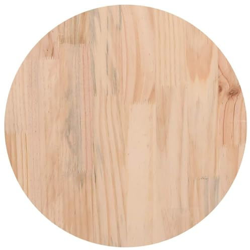 Tidyard Tischplatte Massivholzplatte Holzplatte Ersatztischplatte Holz Platte für Esstisch Couchtisch Gartentisch Ø30x2,5cm Massives Kiefernholz (unbehandelt)