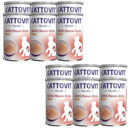 Generisch Kattovit Niere/Renal-Drink Huhn | 12er Pack | 12 x 135 ml | Ergänzungsfuttermittel für ausgewachsene Katzen | Fleischstückchen mit Huhn | Zur Unterstützung der Nierenfunktion