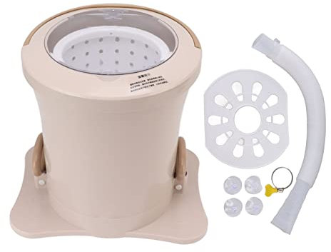 Tnfeeon Compact Spin Dryer, Portable Manual Non Electric Suitable for Camping Dormitory Apartment Laundry Camping RV Travel Underwear Socks Baby Clothes (Apricot)