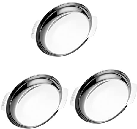 Vaporera, cesta de vapor, vaporera de alimentos, 3 platos de acero inoxidable, cesta de vapor china, platos de acero inoxidable, bandeja de frutas, bandeja de postre, plato redondo, placa de metal red