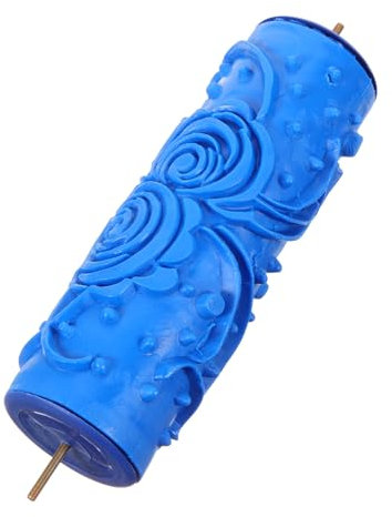 EXCEART Paint Pattern Roller Flower Print Grain Paint Roller for Wall Painting with Soft Blue Head Suitable for Decorative Painting Tasks