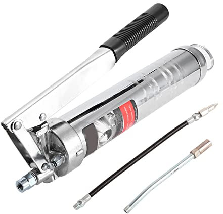 ANKROYU Schmierpresse, 12000 PSI Handgehaltene Fettpresse, 400 cm³ Pneumatische Schmierpresse mit Flexschlauch, Metallrohr und Fettpresse Mundstück