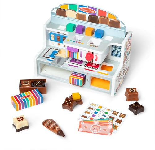 Melissa & Doug - Schokoladenfabrik-Spielset aus Holz, Spielzeug-Süßigkeitenmaschine für Jungen und Mädchen