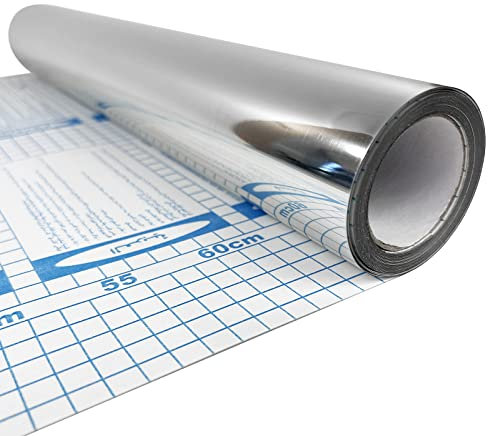 DecoMeister Klebefolie Möbel 67,5x25 cm | Möbelfolie selbstklebend in Spiegel-Optik aus glatter PVC-Folie | Klebefolie für Möbel-Dekor und Raumvergrößerung | Folie mit Spiegeleffekt Silber