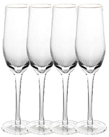 ruyi-1986 Champagne Glasses Champagne Flutes(4 Pcs) Crystal Clear Clarity,Classic and Seamless Tower Design-Lead Free Glass,Dishwasher Safe, Easy to Clean. Champagne Flutes